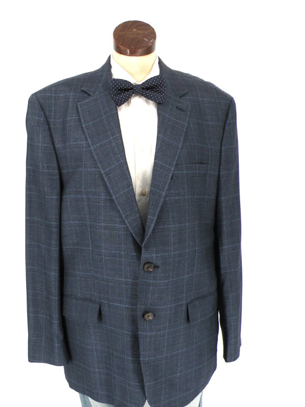Ralph Lauren Mens Silk Wool Windowpane Blazer Sport coat Sz 44R